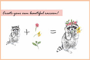 Raccoons & Cats-Watercolor Clipart, an Animal Illustration by VianneArt (Thumbnail 4 of 7)