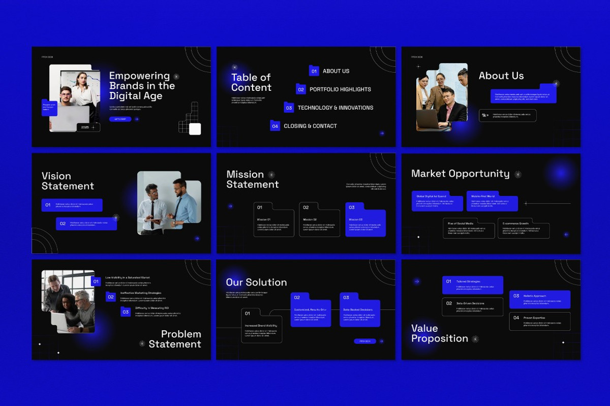 Black Pitch Deck Google Slide, a Presentation Template by graphicook (Photo 2 of 5)