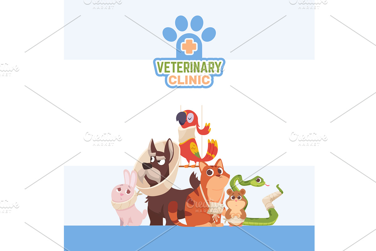 Vet clinic. placard template with, a Healthcare Illustration by Onyx