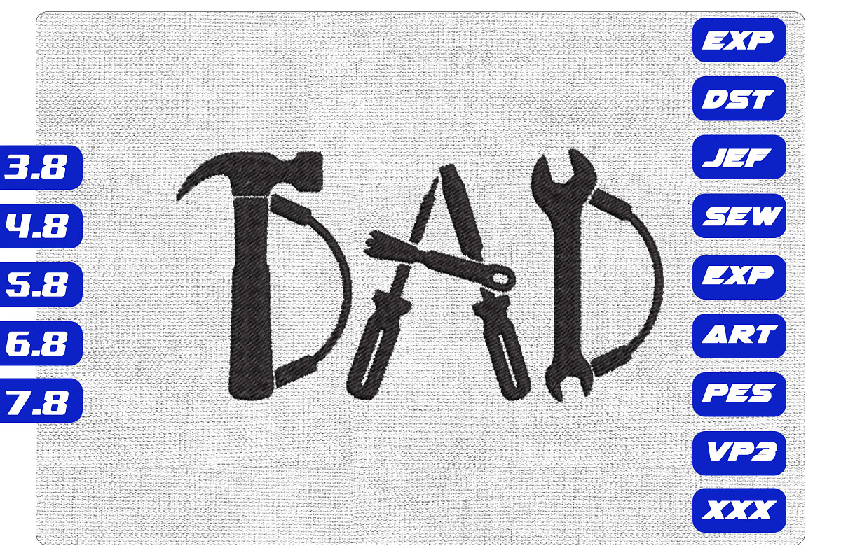 Dad Tool Letters Machine Embroidery, an Illustration by Purpose Ekbal (Photo 1 of 3)