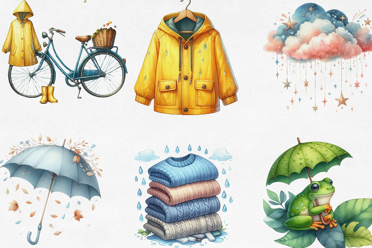 Rainy Day Sublimation Clipart, an Illustration by Designking (Photo 3 of 4)