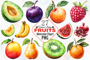 Summer Vintage fruits Sublimation Cl, an Illustration by RobertsArt