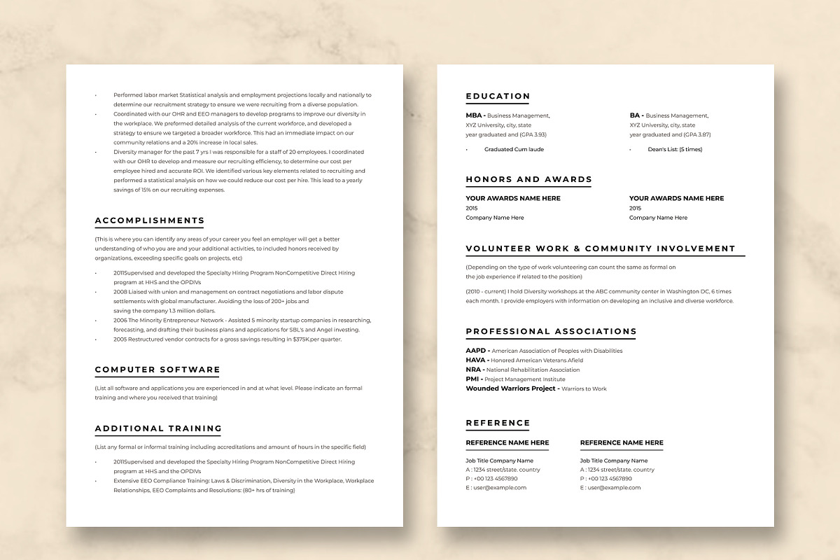 USAJob Resume Template, a Resume Template by ResumeInventor (Photo 4 of 9)