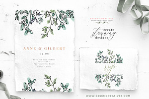 Serene Greenery Watercolor Clipart