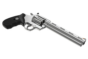 Revolver Firearm Gun Chrome Set