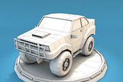 Cartoon Racing Jeep Low Poly, a Cars & Vehicle 3D Model by Low Poly Lab (Thumbnail 2 of 7)