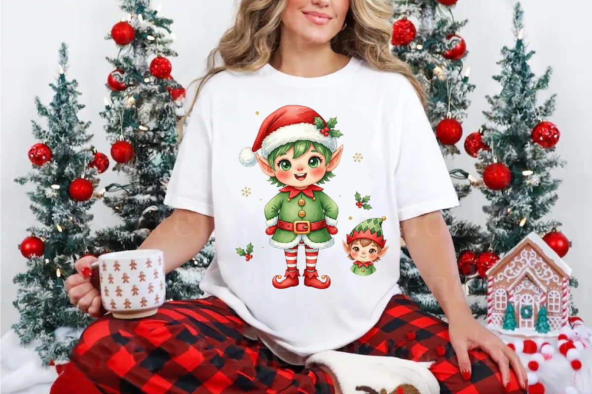 Christmas Elf Clipart Set - Cute Fes, an Illustration by DreamArtGraphic (Photo 4 of 5)