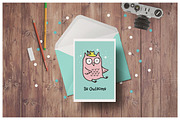 Cute Owls Clipart, a Decorative Illustration by Teneresa (Thumbnail 5 of 7)