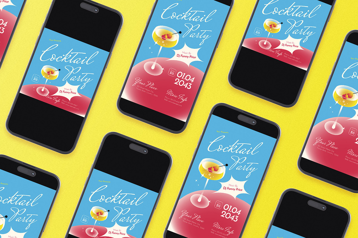 Cocktail Party Flyer Set, a Flyer Template by Aiyari Graphic (Photo 2 of 3)