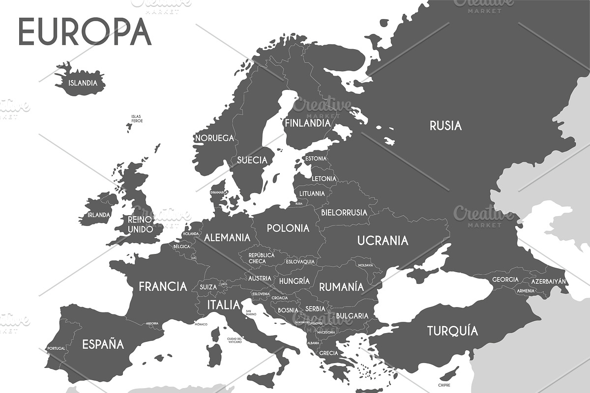 3x B&W Europe Maps, an Education Illustration by asantosg (Photo 4 of 4)