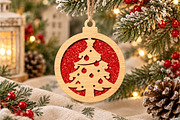 Christmas Tree Ornament Laser Cut, an Object Graphic by DreamCafeArt (Thumbnail 2 of 3)