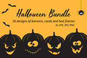 16 Halloween banners and cards, a Background Graphic by InkySplash (Thumbnail 1 of 5)