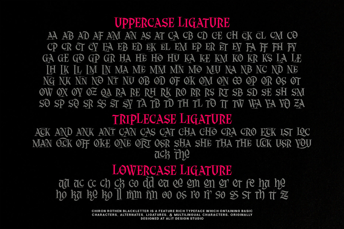 Chiron Rothen Typeface, a Blackletter Font by alit design (Photo 18 of 20)