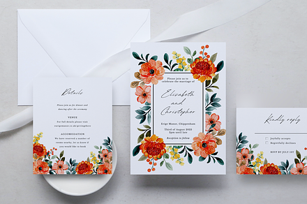 Editable Floral Wedding Invitation, an Invitation Template by ForeverPrint