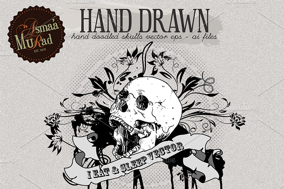 Hand Drawn Vector Skulls Sale!