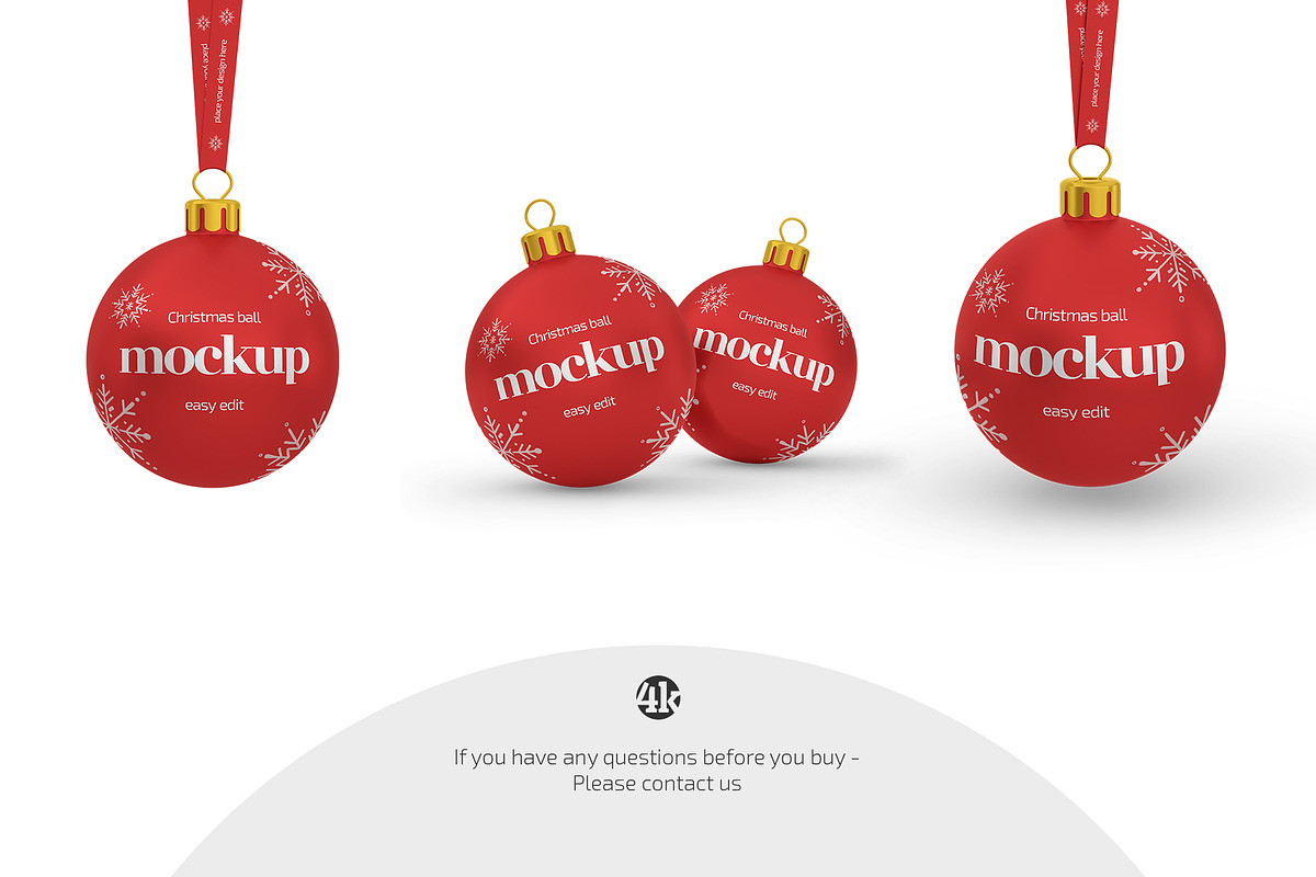 Christmas Ball Mockup Set, a Product Mockup by Country4k (Photo 4 of 4)