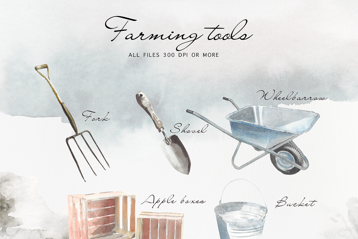Farm Life watercolour set, an Object Graphic by Splash! (Photo 3 of 5)