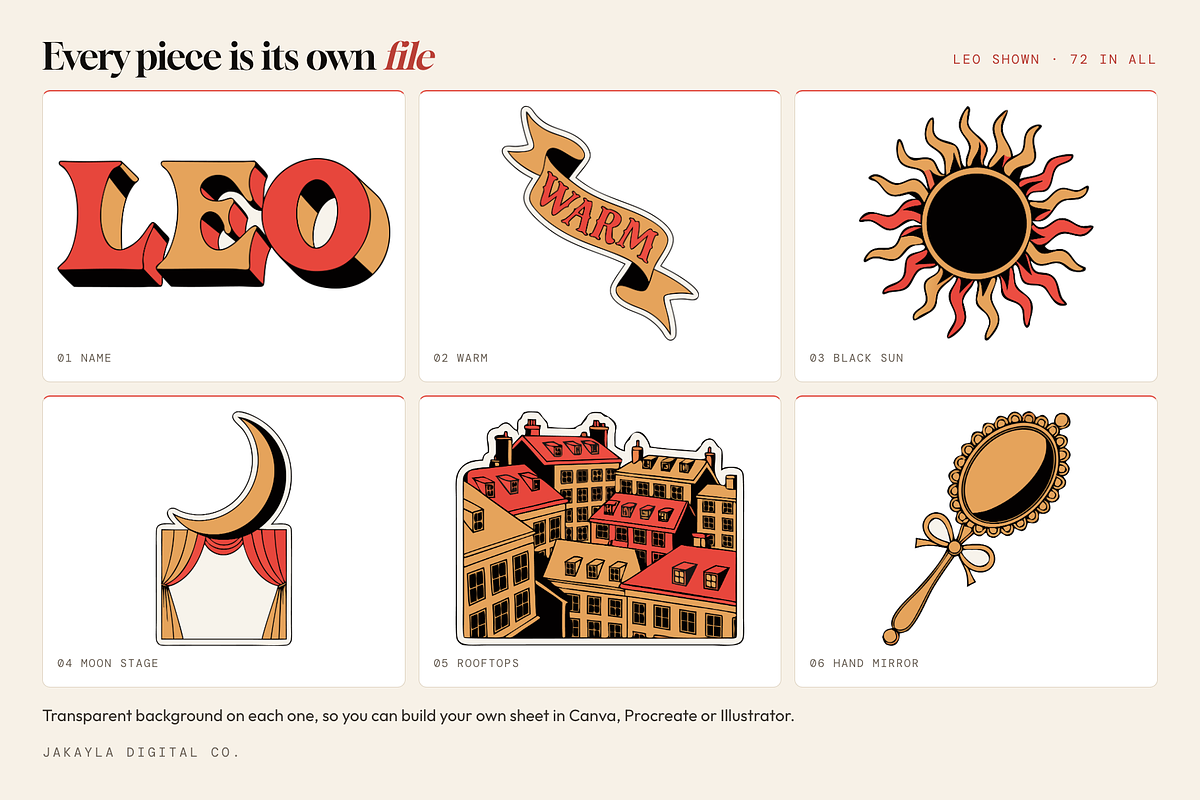 Good Word Zodiac Sticker Sheets, an Object Graphic by Jakayla Digital Co (Photo 4 of 12)