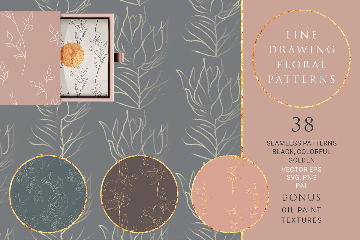 SALE Line Art Floral Graphic Bundle, a Graphic by Olya Creative (Photo 8 of 23)