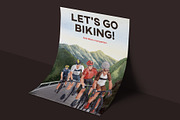 Bicycle Riding Watercolor, a Decorative Illustration by CreativeValuation (Thumbnail 6 of 12)