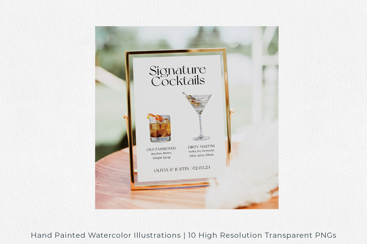 Watercolor Cocktail Illustrations, a Food Illustration by Jeanette Pidi Design (Photo 5 of 5)