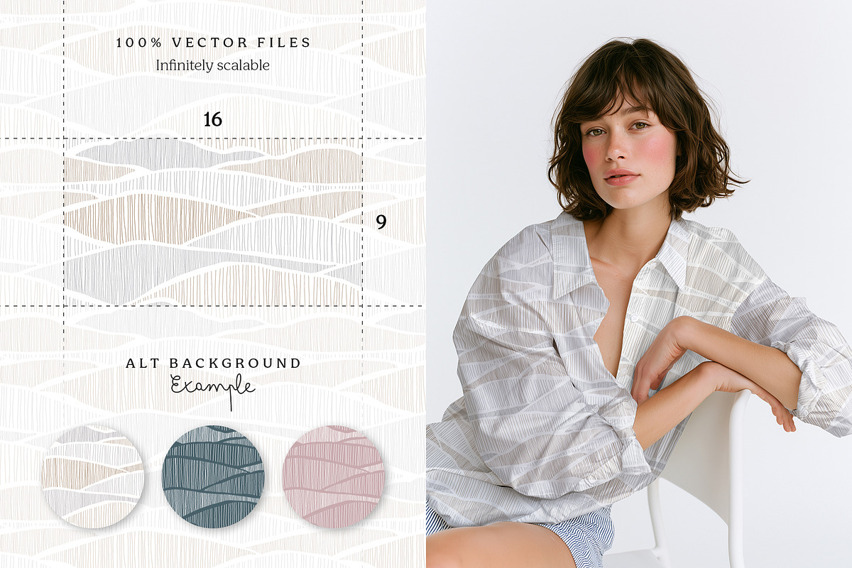 Organic lines seamless pattern set, a Pattern Graphic by Momosama Studio (Photo 2 of 5)