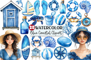 Blue Coastal Clipart, an Illustration by Rose Art