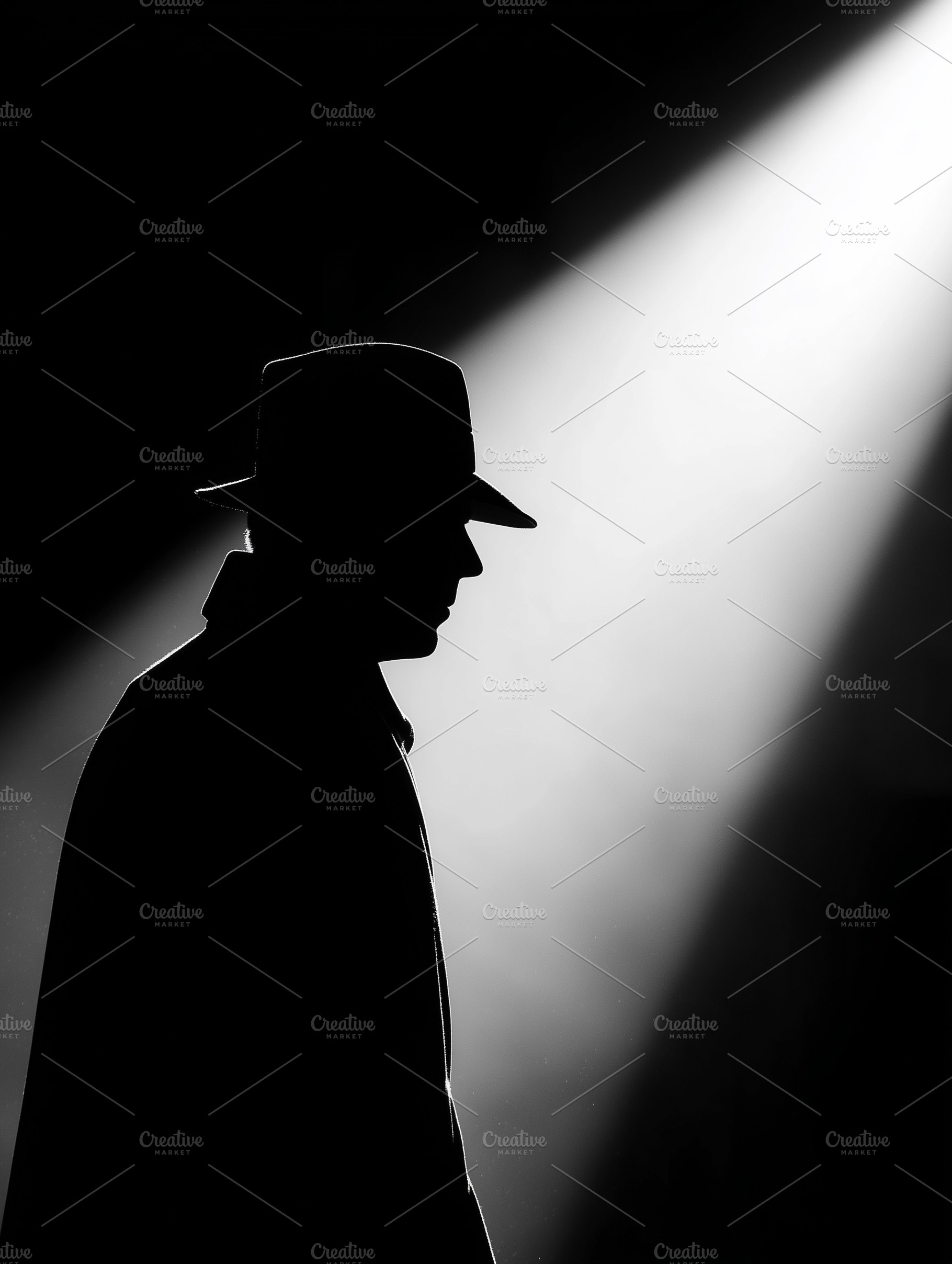 Dramatic film noir style silhouette, a Person Photo by MistyDay