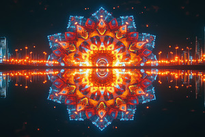 Kaleidoscopic display of night light, a Photo by Iftikhar Alam