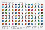 3D Social Media Pack [Round], an Icon by ArtFusion (Thumbnail 2 of 3)