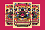 Retro Psychedelic Music Flyer, a Flyer Template by Muhamad Iqbal hidayat (Thumbnail 1 of 4)