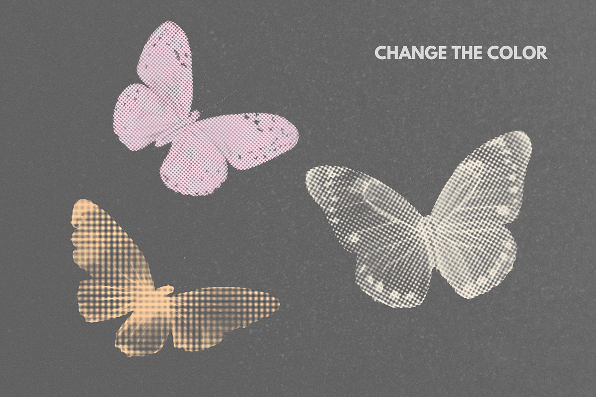 Halftone Butterfly Clipart, an Object Graphic by JulsIst (Photo 5 of 7)