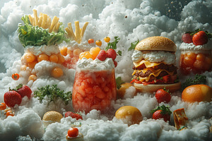 Vibrant food arrangement with colorf, a Photo by Tanuart
