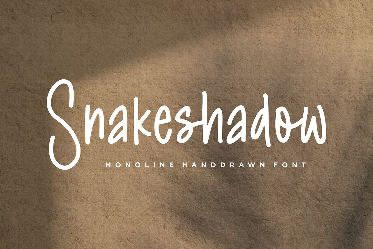 Snakeshadow Monoline Handdrawn Font, a Script Font by Letterative Studio (Photo 1 of 7)