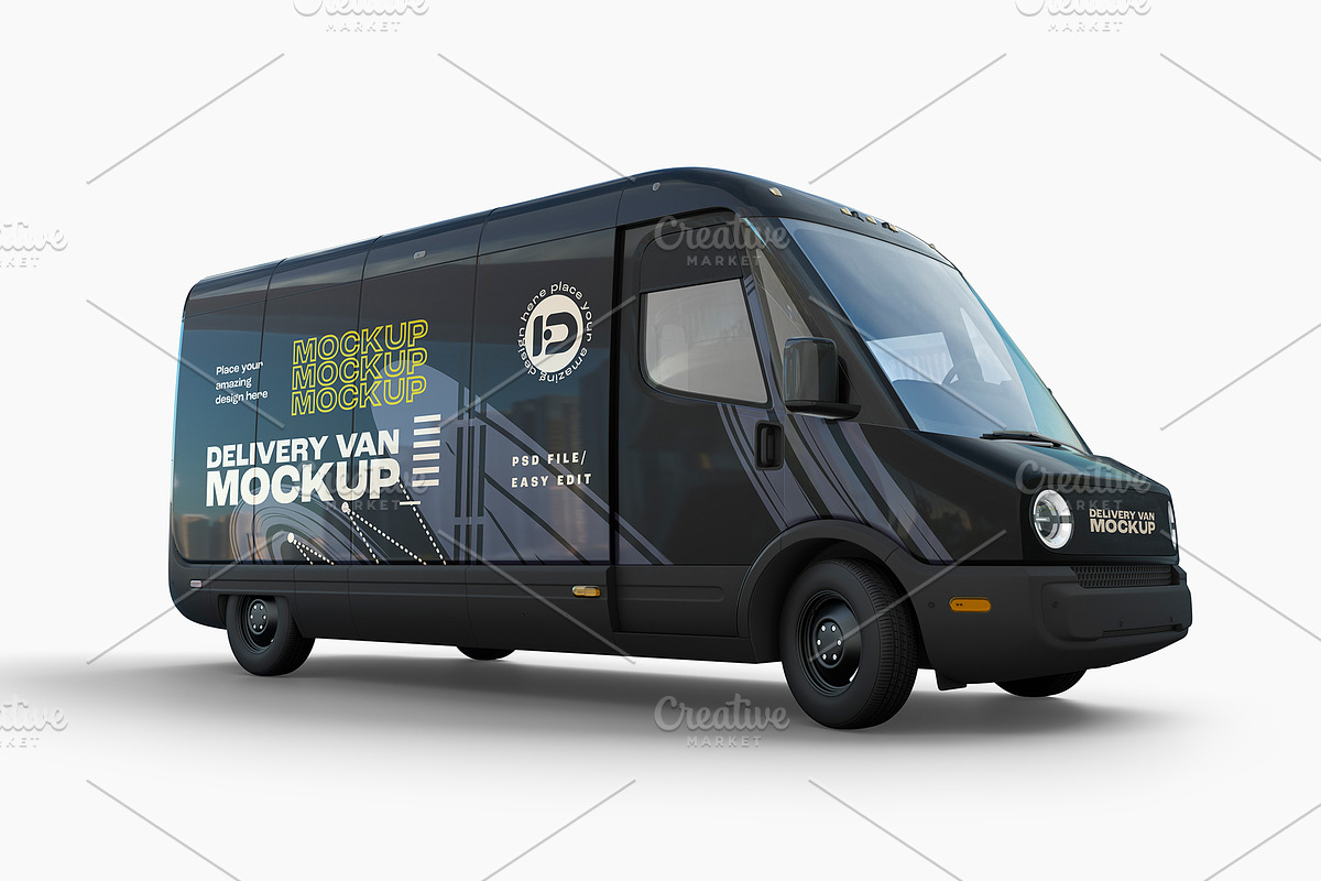 Delivery Van Mockup Set, an Advertising Mockup by ForgeDesign (Photo 7 of 7)