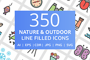 350 Nature & Outdoor Filled Icons, an Outline Icon by IconBunny (Thumbnail 1 of 6)