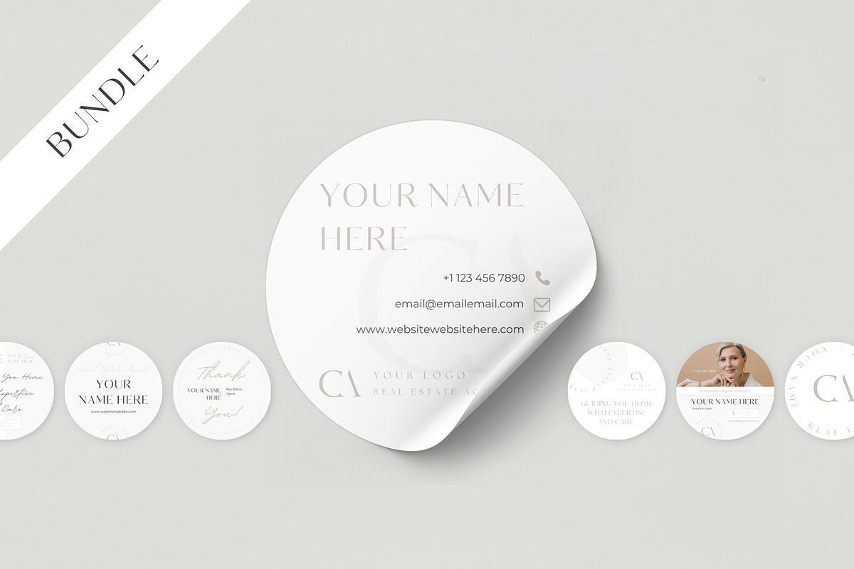 BUNDLE: Real Estate Circle Stickers, a Branding & Logo Template by EstateElements (Photo 1 of 8)