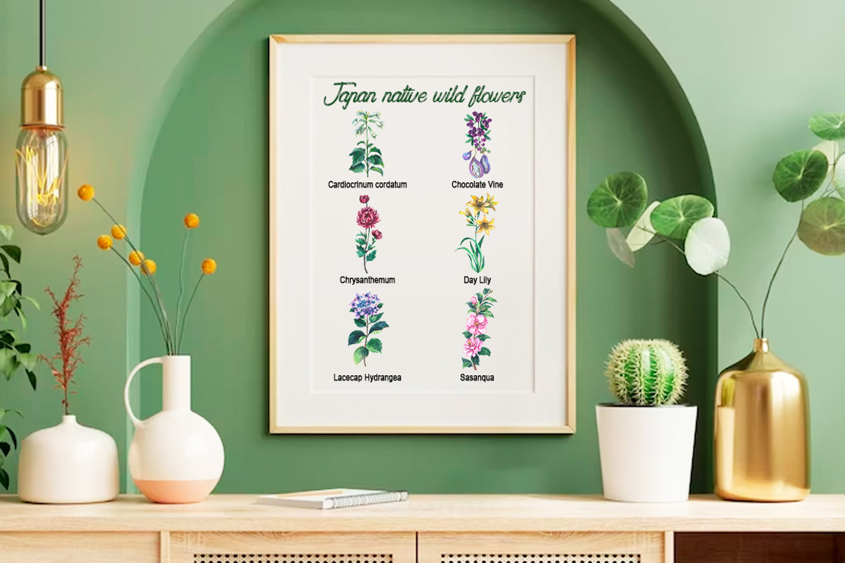 Japan native wild flowers watercolor, a Decorative Illustration by FITALARTSNEDIGI (Photo 8 of 8)