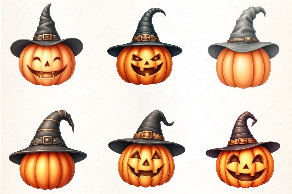 Pumpkin Witch Hat Clipart, an Illustration by CrexoraLab (Photo 4 of 5)
