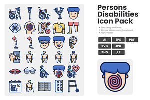 Persons With Disabilities Icon Pack, a Duotone Icon by erifqizeicon