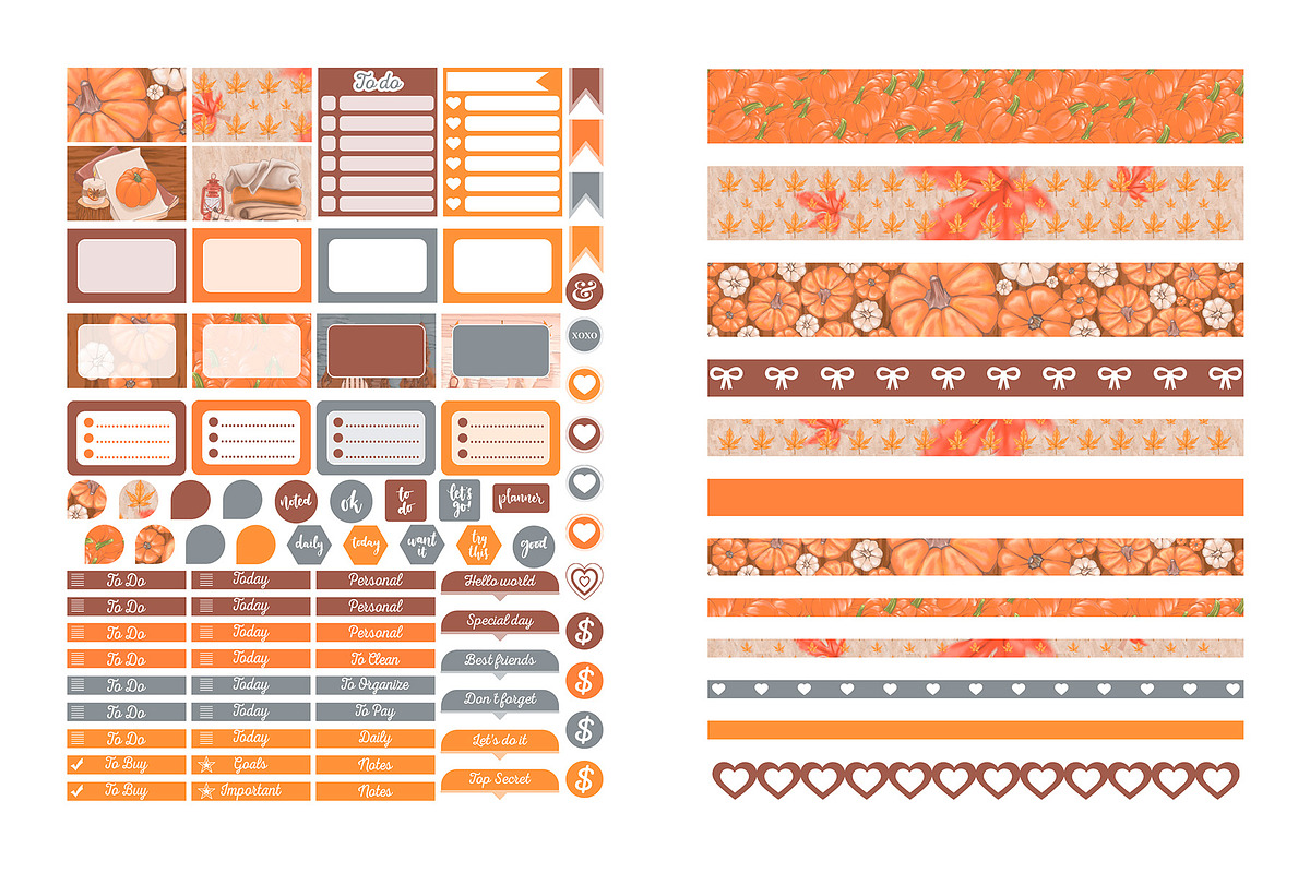 Cozy Fall Planner Stickers & Pattern, a Design Template by DigitalDesignAI (Photo 5 of 15)