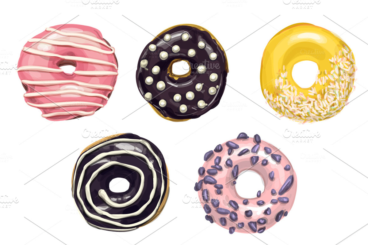 Donuts VECTOR illustrations, a Food Illustration by Natalka Dmitrova art (Photo 26 of 27)