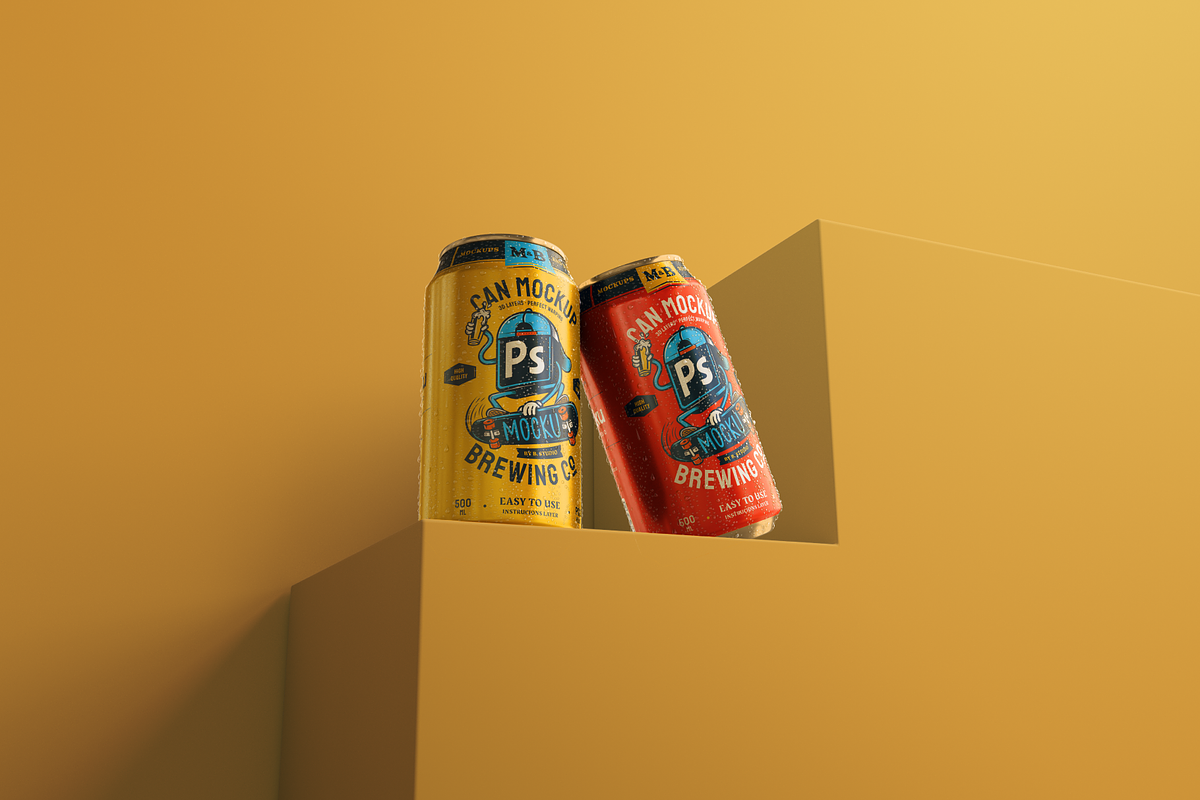 Beer Can Mockup, a Packaging Mockup by Mocku (Photo 6 of 16)