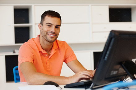 Enjoying his work, a Photo by Peopleimages.com