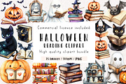 Halloween Reading Clipart, an Illustration by CreationArt (Thumbnail 1 of 9)