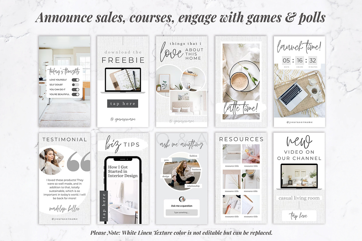 Instagram Stories for Canva | Linen, a Social Media Template by Thirty One Palms Studio (Photo 4 of 11)