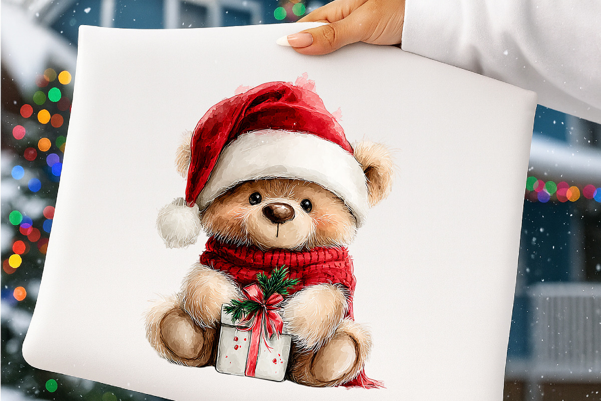 Teddy Bear Christmas Clipart, a Transportation Illustration by SinaCreation (Photo 5 of 7)