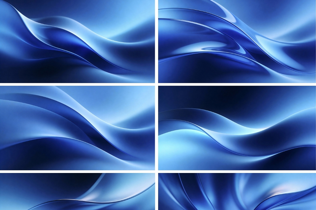Blue Fluid Glass Waves 5K Wallpapers, a Wallpaper Graphic by Pulsecolor (Photo 2 of 4)