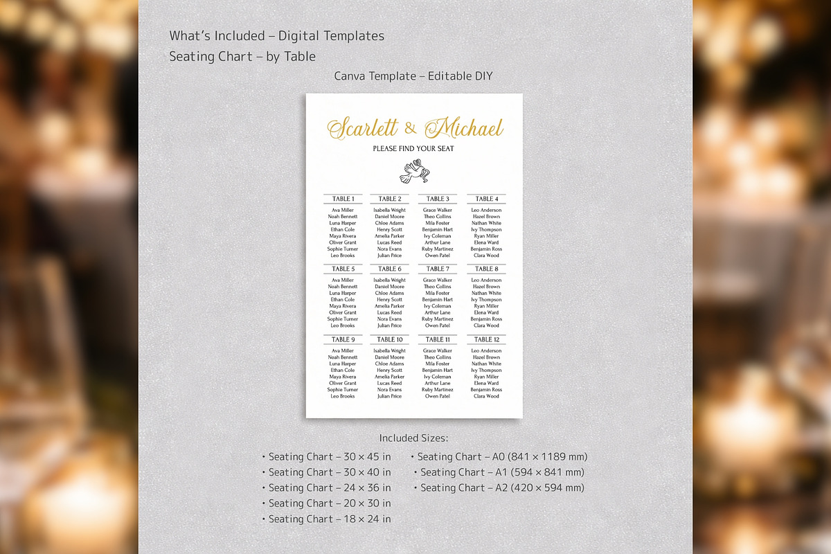 Luxury Table Seating Canva bd004, a Poster Template by TyphoonStudio (Photo 2 of 9)