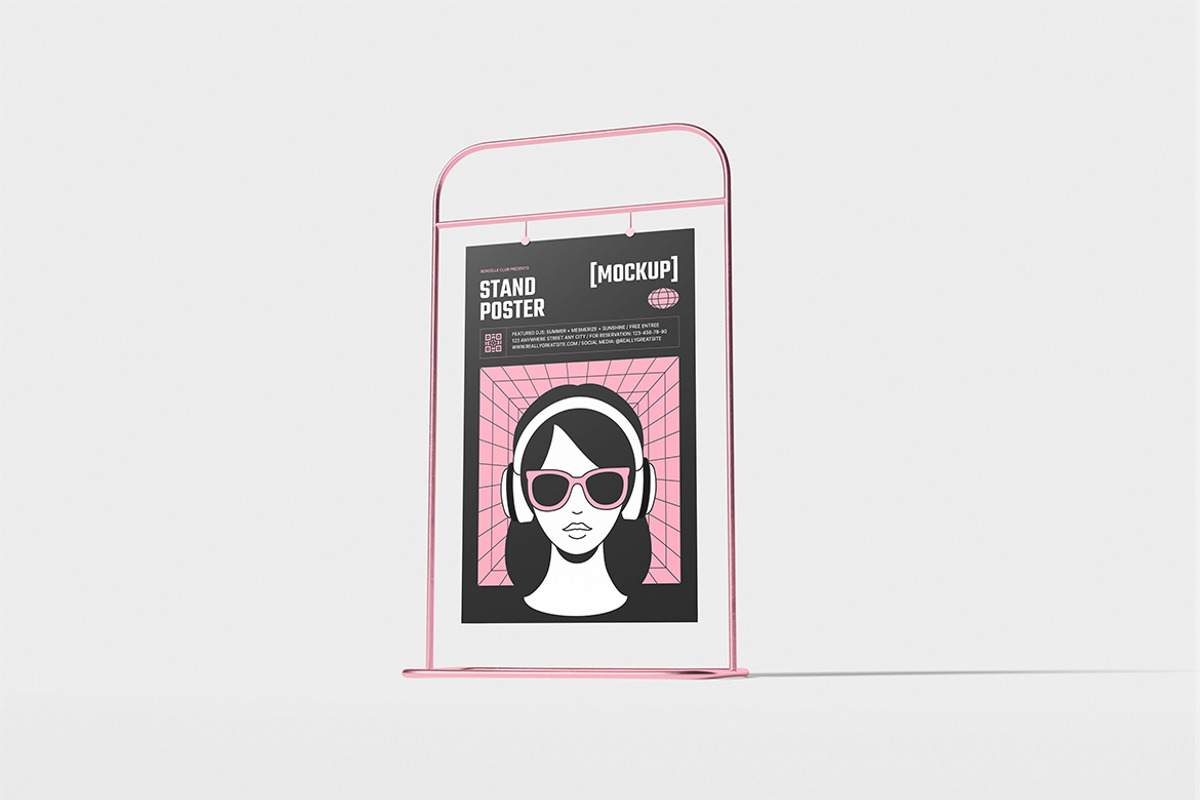 Poster Stand Mockup, an Advertising Mockup by HanaSaka_Studio (Photo 3 of 5)